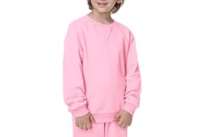 UNACOO Sweatshirt Kids Crewneck Long Sleeve Fleece Sweatshirt Pullover Cotton Tops for Boys or Girls (Age 3-12 Years)