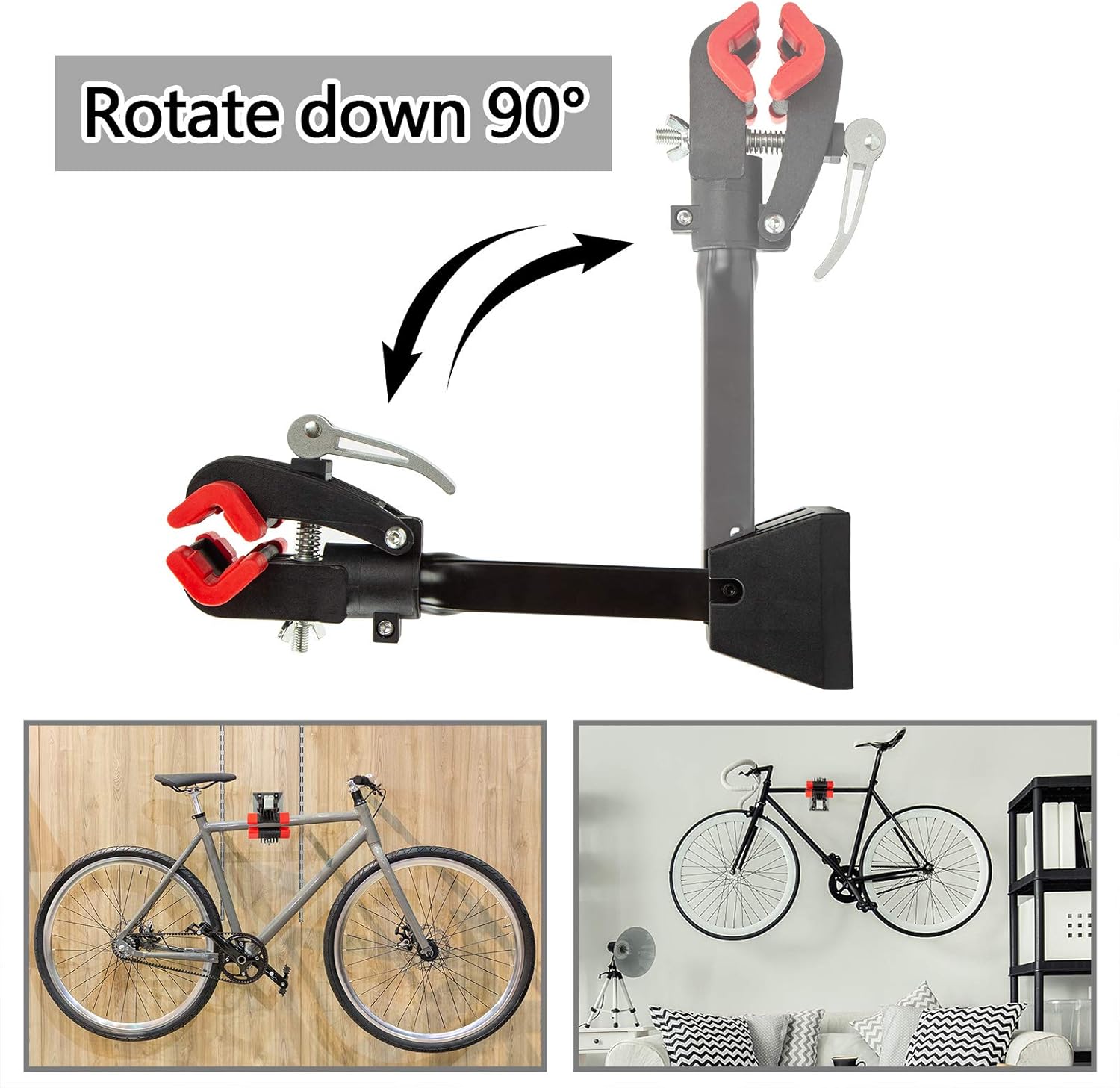 DNC Bike Repair Stand Foldable Bicycle Wall Mount Rack Workstand, Bicycle Mechanic Maintenance for Storage(red) : Sports & Outdoors