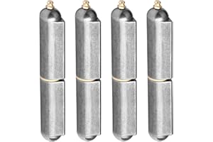 MOUNTAIN_ARK 4 Pack 6-3/8" Weld On Bullet Hinges with Grease Zerk, Heavy Duty Weldable Barrel Gate Hinge for Trailer, Carbon Steel, Load 440 lbs