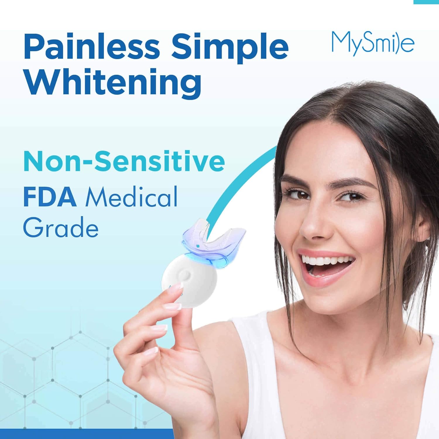 MySmile Teeth Whitening Kit with LED Light, 3 Non-Sensitive Teeth Whitening Gel and Tray, Deluxe 10 Min Fast-Result Carbamide Peroxide Teeth Whitener, help Remove Teeth Stain from coffee, drinks, food: Health & Personal Care