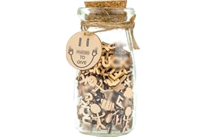 JABIHOME Wooden Funs To Give Jar, Valentines Day Gifts for Him, Funny Gifts for Men, Women, Funny Friend Gifts, Chinese New Year Gifts, Jar of Funny Words and Icons