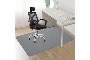 CELION Edging Office Chair Mat for Hardwood & Tile Floor, 55"x35" Computer Gaming Rolling Chair Mat, Under Desk Low-Pile Rug, Large Anti-Slip Floor Protector for Home Office (Light Grey, 55" x 35")