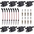 ENA 8 Pack UF413 Ignition Coil 41962 Spark Plug and 48322R Wires Set for 5.3 6.0 6.2 Compatible with Buick Cadillac Chevrolet GMC Hummer Escalade Express Savana 2500 5.3L 6.2L 6.0L 4.8L for 12570616