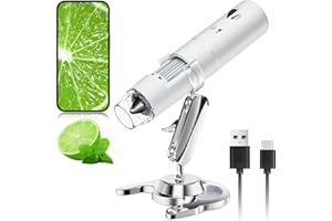 Wireless Digital Microscope, Skybasic 50X-1000X Magnification WiFi Pocket Handheld Microscopes with Stand HD USB Microscope C