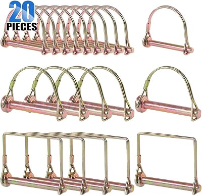 GLARKS Heavy Duty PTO Pin Assortment Kit Farm Trailers Wagons Lawn Garden 20Pcs