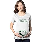 Crazy Dog T-Shirts Maternity Bumps First Saint St Patricks Day T Shirt Cute Reveal Pregnancy Tee