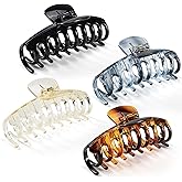 Hair Claw Clips for Women and Girls Thick Hair Large 4.3’’, Non Slip Jaw Clips Strong Hold Claw Grips Hair Styling Accessories 4 Pieces