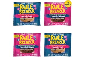 Rule Breaker Vegan & Gluten Free Cookies | Chocolate Brownie & Chocolate Chip | Plant-Based, Top 11 Allergen-Free | Soft-Baked, Great Snacks for Kids & Adults, Individually Wrapped (Pack of 4)