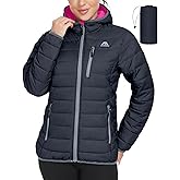 Mapamyumco Women's Packable Puffer Jacket Winter Lightweight Water-Repellent Quilted Coat with Hood and Zip Pocket