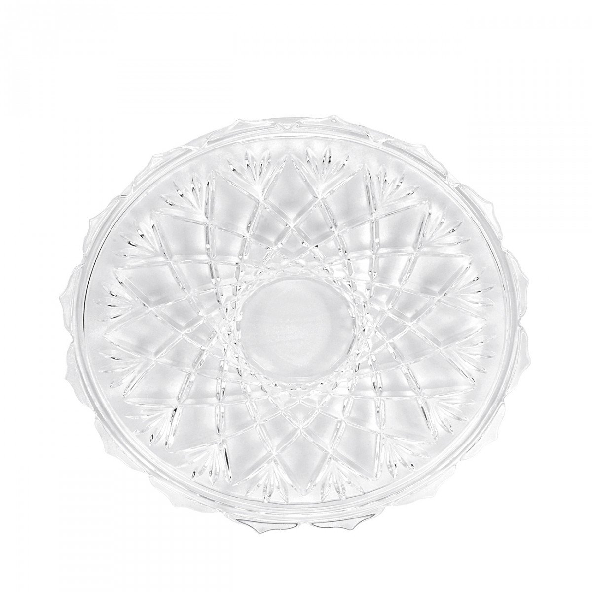 Walther Glas Saturn Glatt Transparent Glass Cake Plate Round, 36 cm
