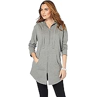 Roaman's Women's Plus Size Fleece Zip Hoodie Jacket