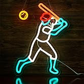 Baseball Neon Sign for Wall Decor,Dimmable Baseball Player LED Neon light,USB Powered Sport Decor, Gift for Boys Men Home Gym Dorm Traiting Room Man Cave Garage Baseball Fans,16.5 * 12 Inch