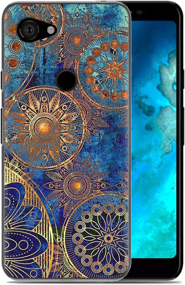 Anyos Compatible Google Pixel 3a Flowers Cases, Girly Floral Pattern Case, Slim Clear Shockproof Soft TPU Cover (Cool)