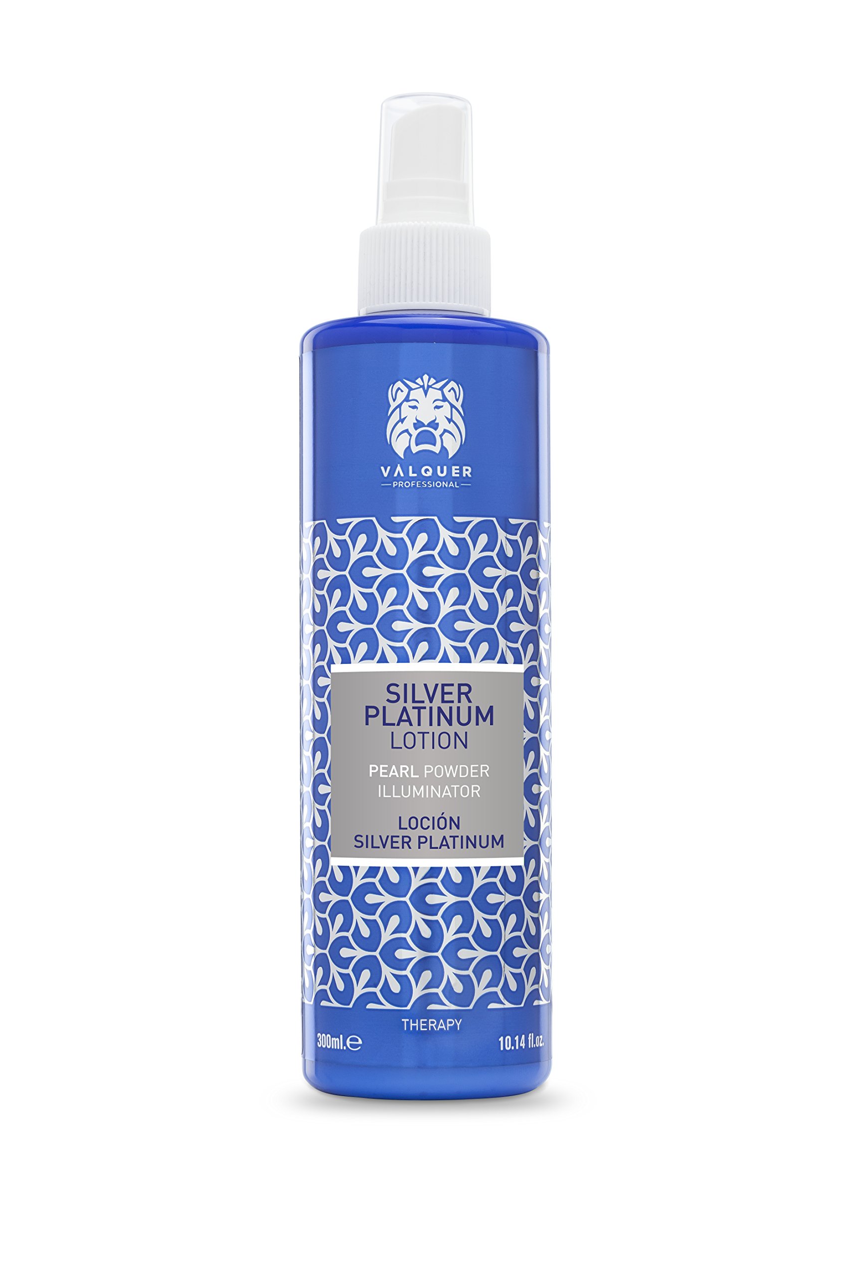 Valquer Silver Platinum Leave-In Hair Lotion Neutralises Yellow and Orange Tones in Blonde or Bleached Hair. Enhances Shine with Conditioning Panthenol 300ml