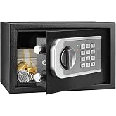 [UPGRADED] Small Safes for Home Dorm, 0.30 Cuft Mini Safe Box | with Fireproof Waterproof Bag, Digital Money Safe with Programmable Keypad Spare Keys, Security Cash Box for Money Valuables