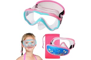 RUIGAO Swim Goggles Kids 6-14, Diving Mask No Tangle Strap，Water Goggles Nose Cover for JR / Youth