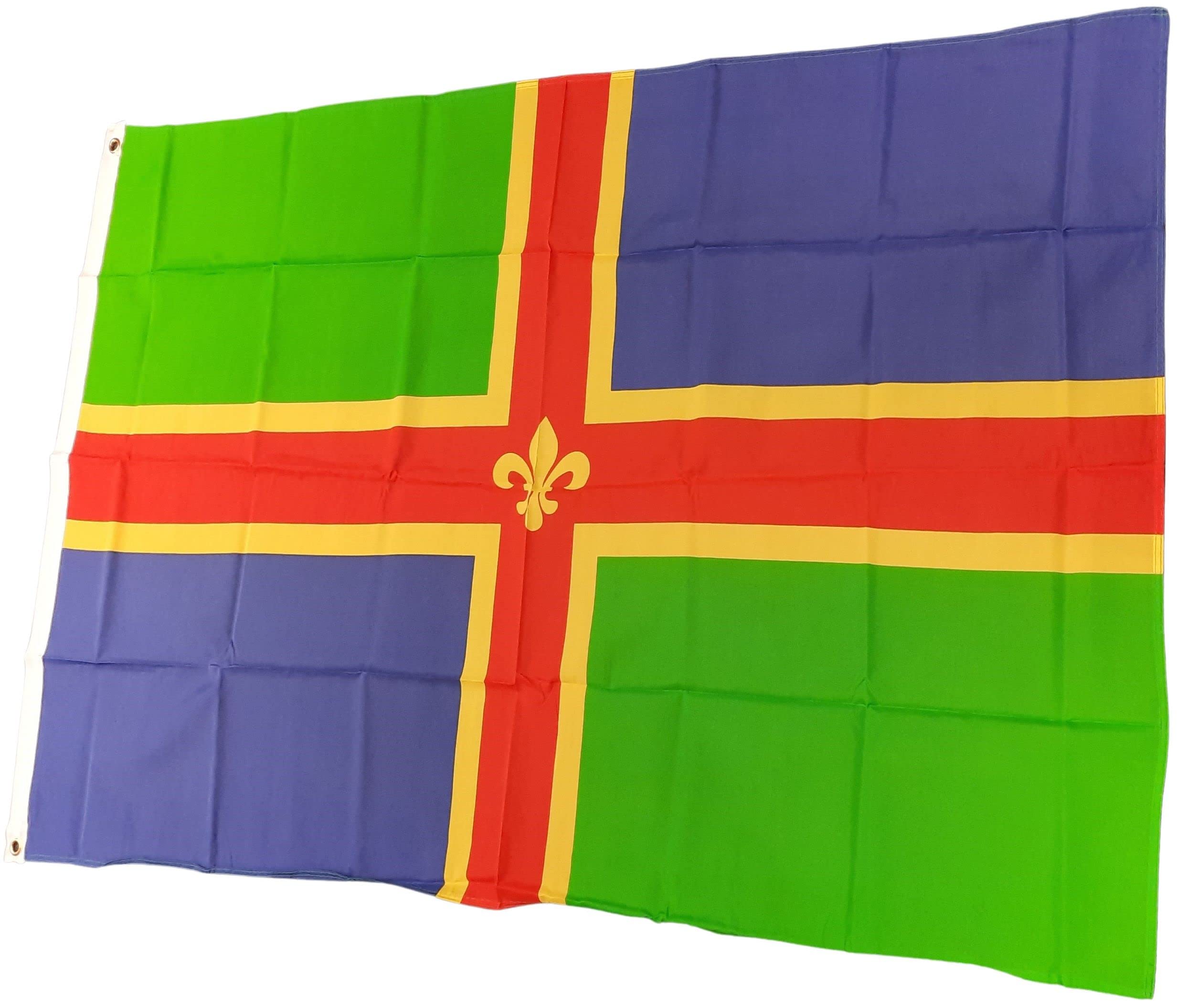 NWFlags Lincolnshire Flag 3ft x 2ft 75d Premium Polyester Suitable For Flagpoles | Strong Polyester 3x2 foot material Lincoln flag with Eyelets