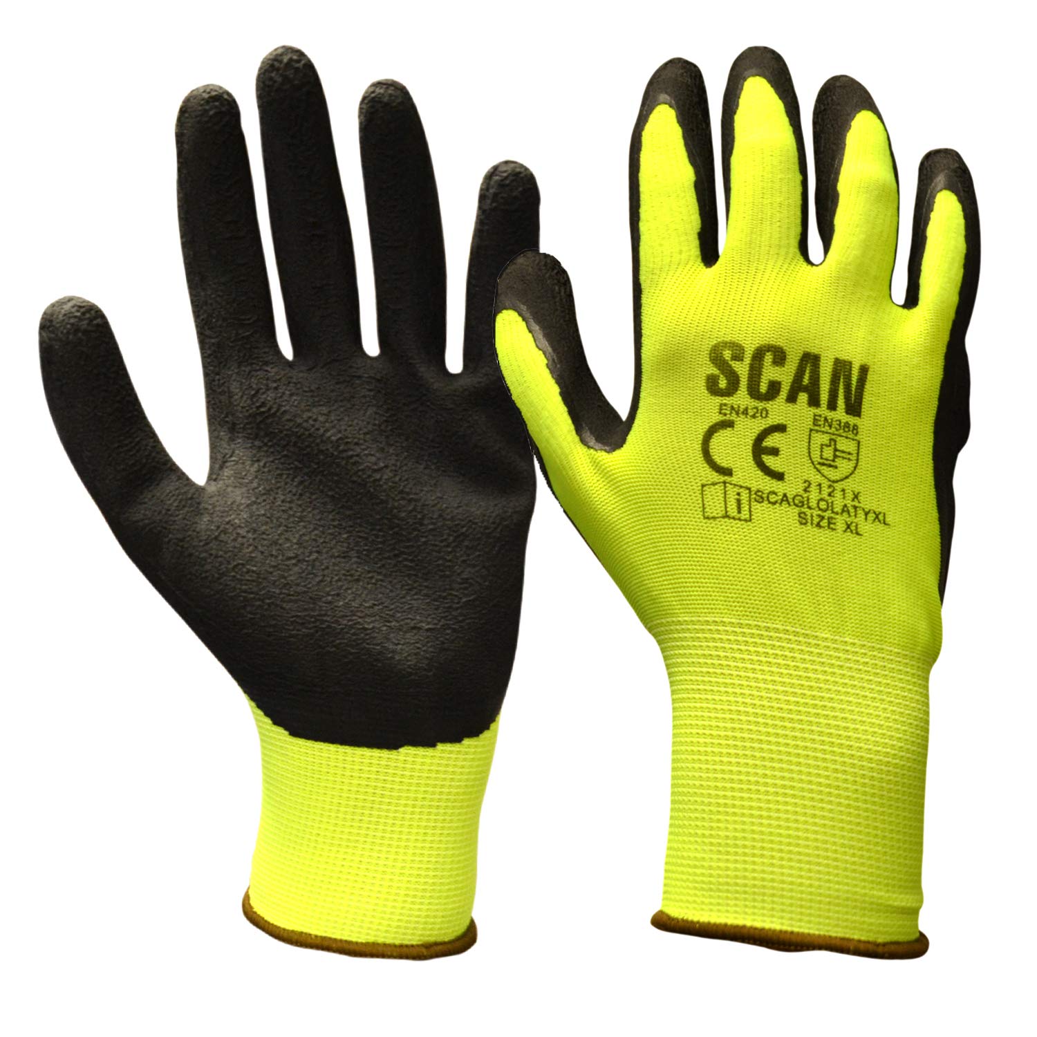 Scan GLOLATYL Foam Latex Coated Glove - Yellow