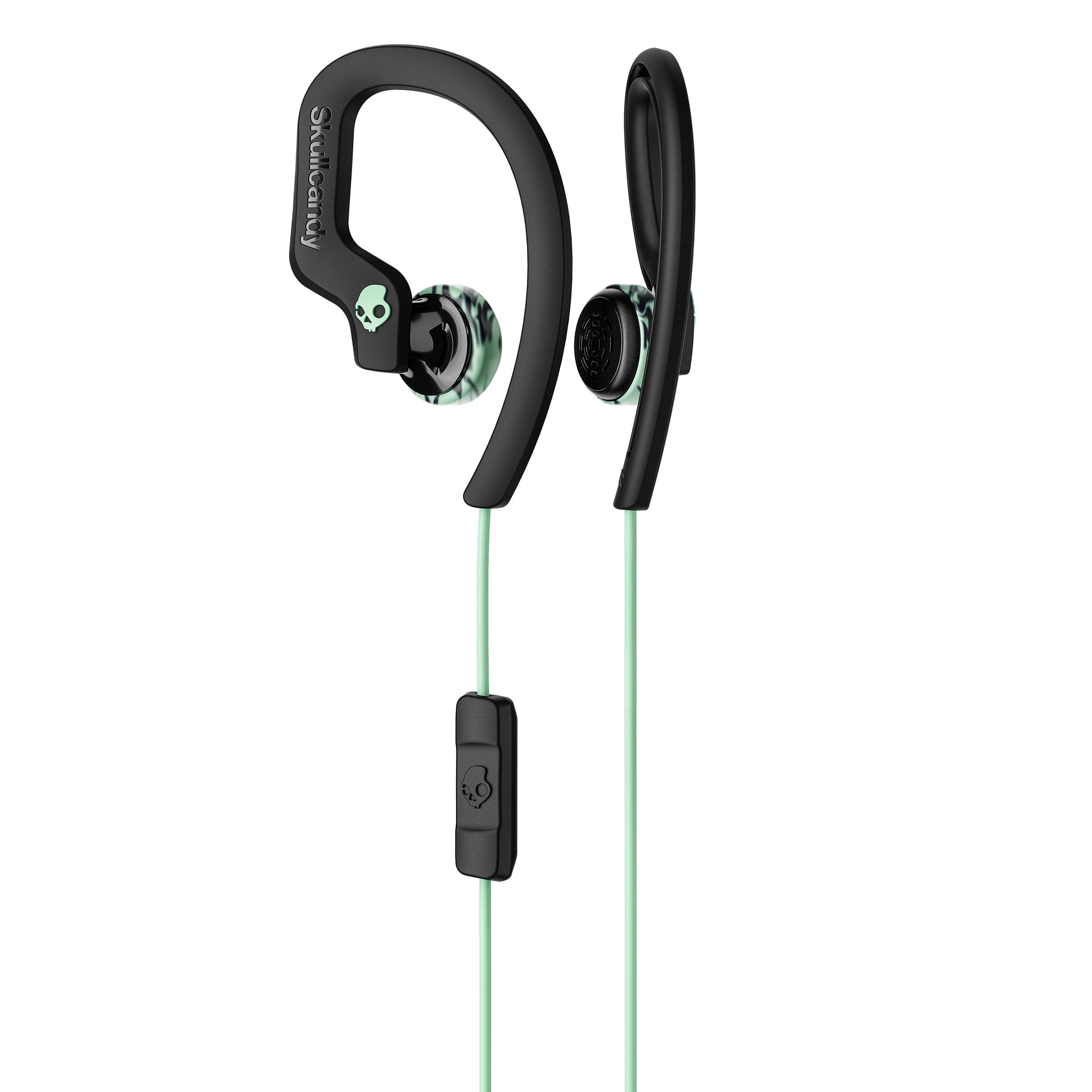 Skullcandy SCS4CHY-K602 Chops Flex Sport Earbud with Mic, Black/Mint
