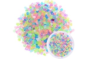 M METERXITY 1000-Pack Glow in The Dark Rocks, 0.31"-0.44" Resin Outdoor Garden Decorations Luminous Pebbles Stones for Garden