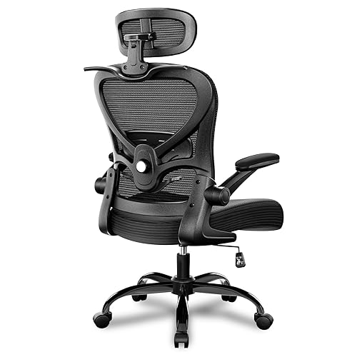 Ergonomic Office Chair with Headrest 3D, Mesh Office Desk Chair with  Adjustable Lumbar Support, Computer Chair with Flip up Armrests, 350LBS  Capacity