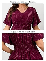 RWJ Women's Plus Size Maxi Dress Flutter Casual V