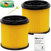 2 Pack VCFS Replacement Filters for Vacmaster 5-16 Gallon Wet/Dry Vacs | Fit 5 / 6 / 8 / 9 / 12 / 14 / 16 Gal Vacmaster Vacs, Also Fit Most Hart and Shop-Vac 5-20 Gal Vacs, Replaces# VCFS / VCFF