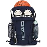 HEAD Men's Drawstring Backpack with Shoe &amp; Phone Pocket,Bottle Holder | Sport Gym Sack, Reinforced stitching and tough fabric, for Basketbal/Workout/Tennis/ Swimming/Travel/Training/Daily use