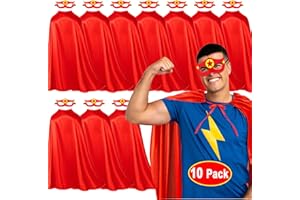 iROLEWIN Superhero-Capes for Adults and Masks for Women Men Bulk Group Costumes Team Building Magician Dress-up Party Favors