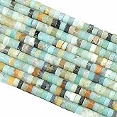2x4MM 150PCS Amazonite Tube Cylinder Rondelle Abacus Disk Spacer Loose Beads for Jewelry Making