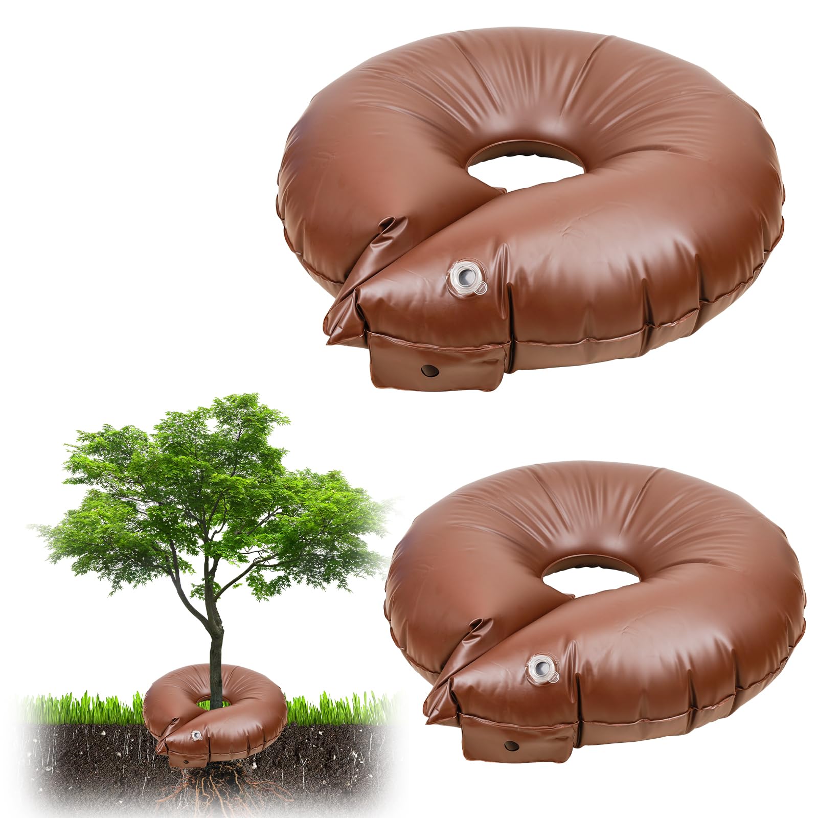 NQEUEPN 2pcs Tree Watering Bags, 15 Gallon Thickened Automatic Tree Watering Ring Plant Drip Irrigation Bag Water Planting Bag Sapling Water Ring for Small Trees Shrubs
