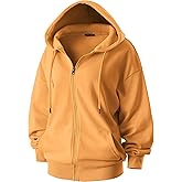 GIVON Women's Oversized Zip Up Hoodie Lightweight Thin Long Sleeve Hooded Sweatshirt with Pockets