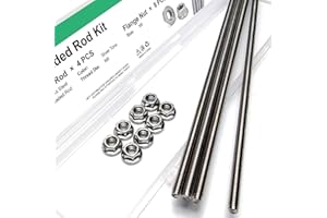MRDILLA M6-1.0x250mm Fully Threaded Rod Studs, 304 Stainless Steel Long Threaded Screw Right Hand Threads, 4 Pack