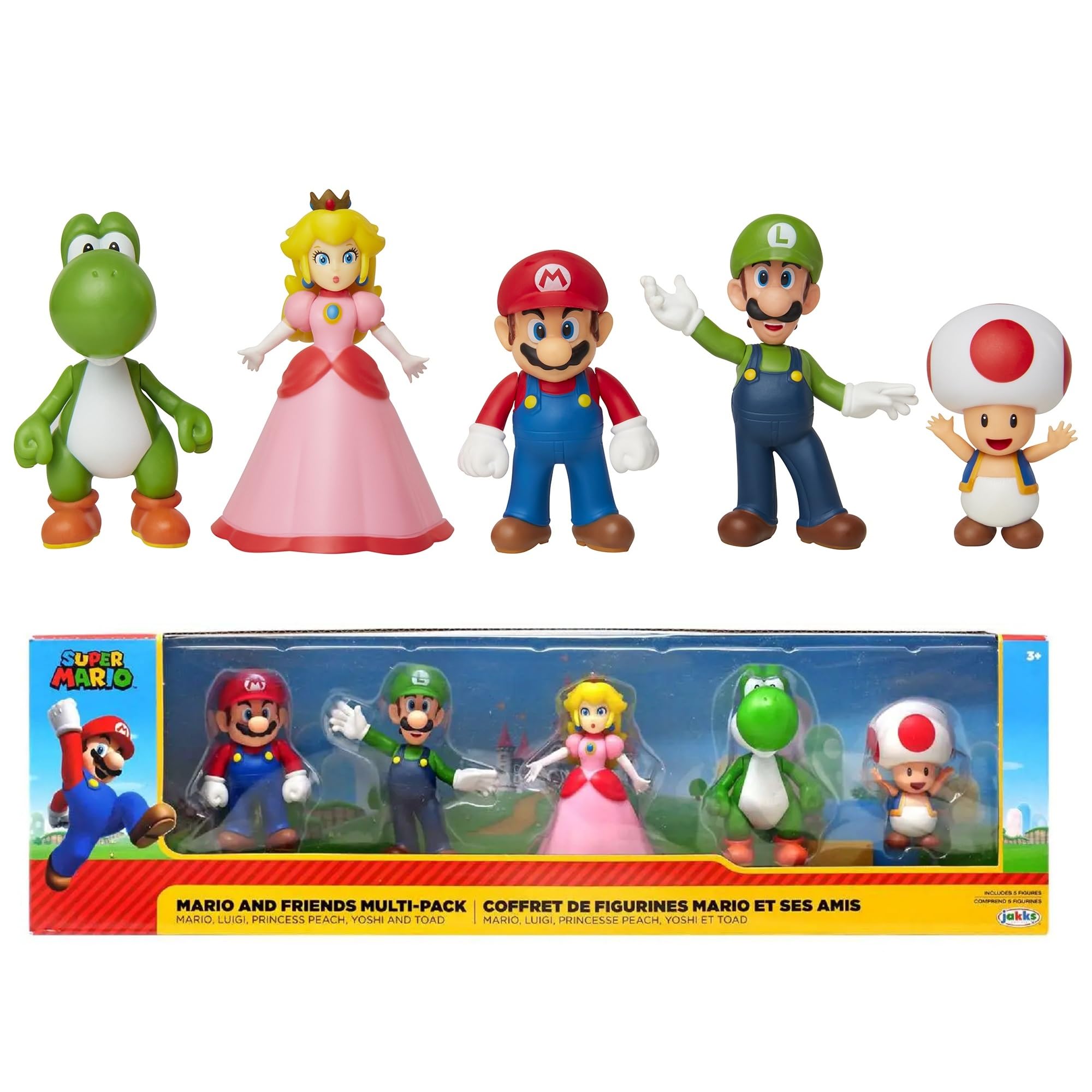 Nintendo Mario and Friends Multi Pack, Includes Mario, Luigi, Princess Peach, Yoshi and Toad