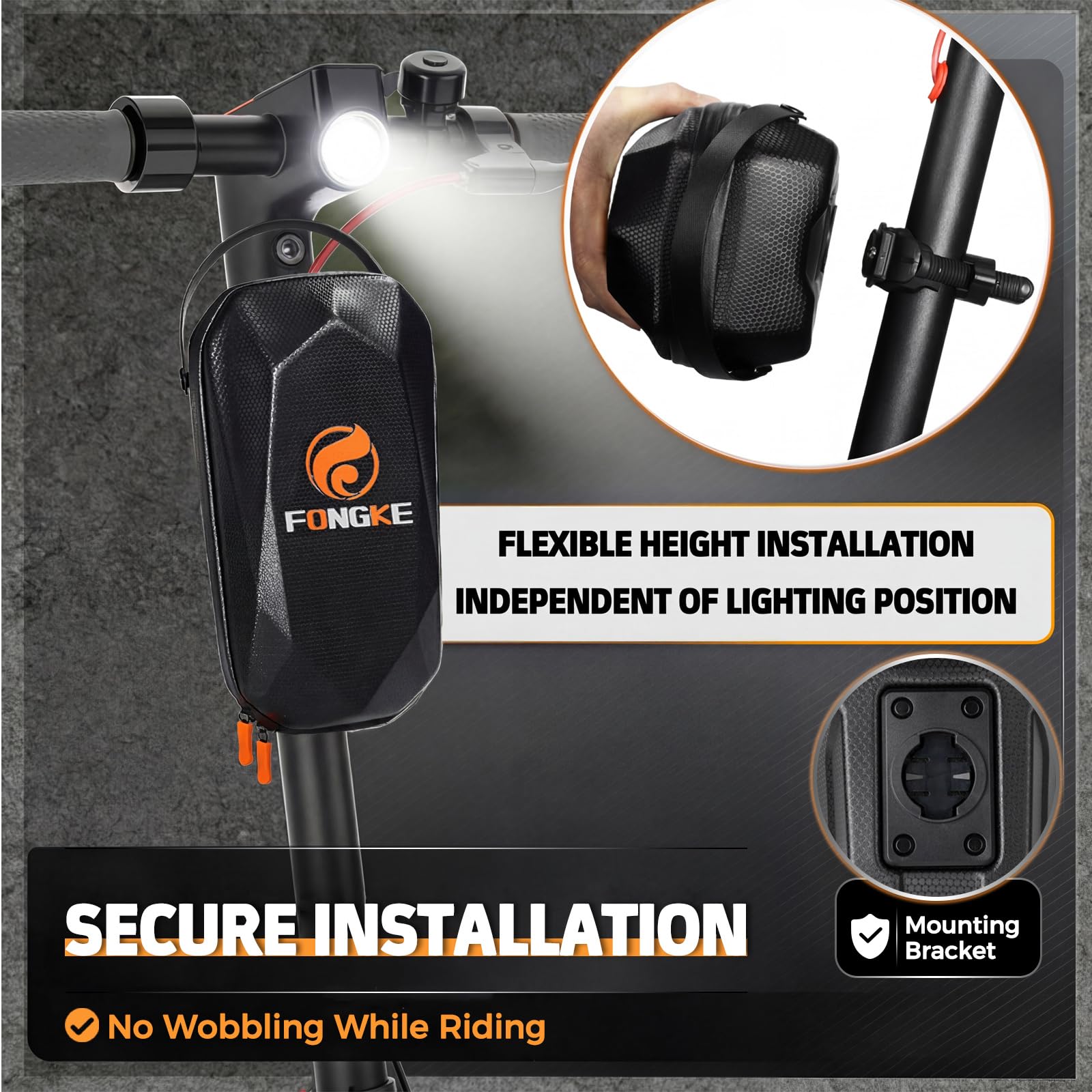 FONGKE E Scooter Schloss mit Tasche, Handschellenschloss, Schloss für E Scooter, Fahrradschloss Hohe Sicherheit, Kettenschloss Fahrrad Diebstahlsicher, Feuergehärteter Stahl, Ideal für Roller/Fahrrad 6