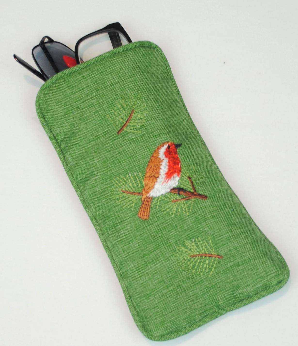Justina Claire Double Spectacles Case in a Robin Design