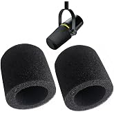YOTESO MV7 Pop Filter, Mic Foam Cover Replacement for Compatible with Shure MV7/MV7+/MV7X Microphone Podcast Vocal Microphone Windscreen-2PCS