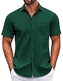 COOFANDY Mens Short Sleeve Casual Button Down