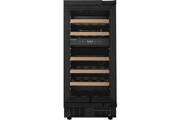 KoolMore Reserve 15 in. Under-Counter Panel Ready Dual Zone Built-in Wine Cooler with 23 Bottle Capacity and Wooden Shelves in Black, ETL Listed (KM-CW28DZ-WPR)