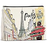LyoGao Paris Souvenirs Travel Essentials, Eiffel Tower Paris Souvenirs Makeup Bag for Women Girls France Travelling
