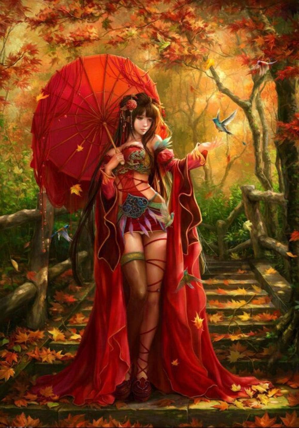 LYFKYL Wooden Jigsaw Puzzle 1000 Pieces Anime girl in red skirt Adult Children Jigsaw Puzzle Home Decoration Art Gifts