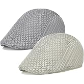 Taidor 2 Pack Teenagers' Mesh Cap Breathable Summer Newsboy Hat Adjustable Beret Ivy Cap Irish Riding Hiking Hats
