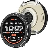 BEARDDO Metal Case for Amazfit Active 2 Smartwatch 44mm, 2 in 1 Stainless Steel Bezel & TPU Back Cover with Cleaning Cloth Accessories,Rugged Shockproof Protector for Active 2 Round Men Women Black