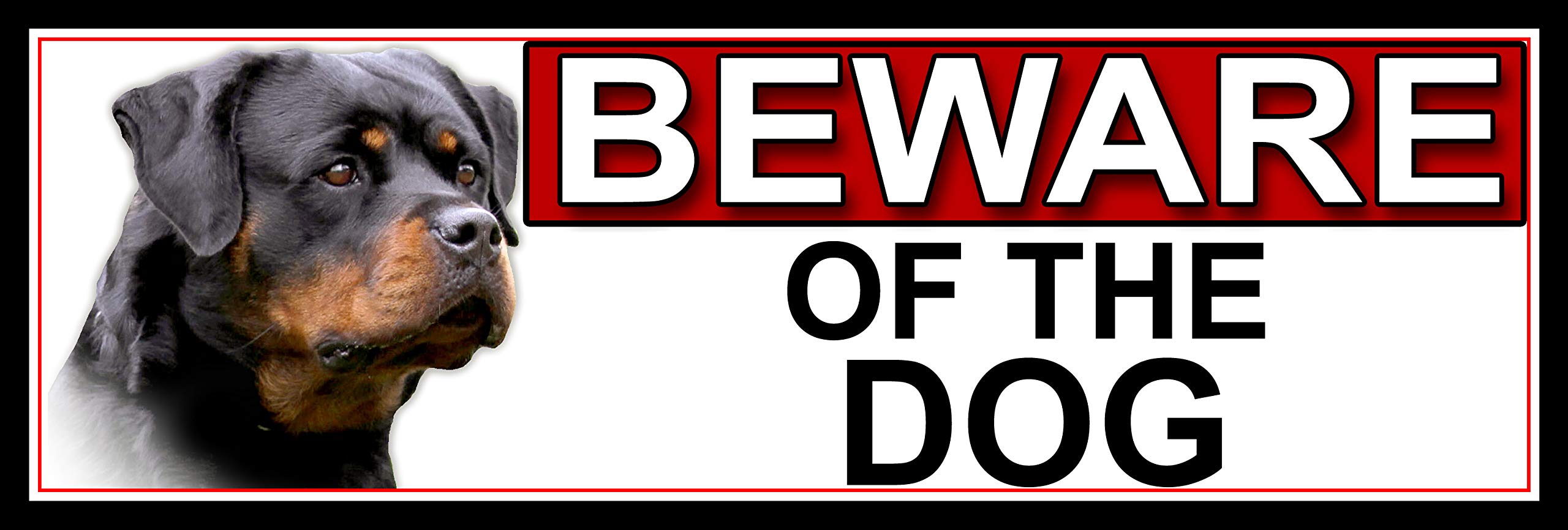 Shawprint Limited Rottweiler BEWARE OF THE DOG METAL GATE SIGN 266mm x 87m. (538H2)