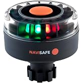 NAVISAFE Navilight Tricolor LED Navigation Light, Navibolt Base | USCG approved, 2 NM visibility. Waterproof, floating light with 5 modes. Fits Navimount systems; bracket sold separately.