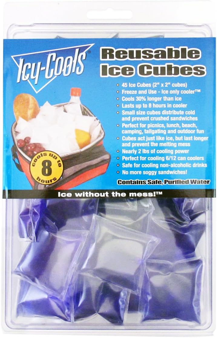 Icy Cools PURPLE Reusable Ice Cubes for Coolers, Lunchboxes and More!