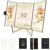 Rolarhola 60th Birthday Guest Book and Party Decorations Set, 12x18 inch Sign-in Signature Card with Matching Envelope + Foldable Stand,Gold Foil Stamped Inner Pages,Black and Gold