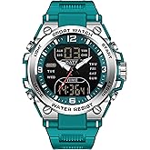 findtime Men's Digital Watch Sports Waterproof Watches Military Stopwatch Alarm Mens Wristwatch for Running Swimming Watch Big Face Analog Relojes para Hombres