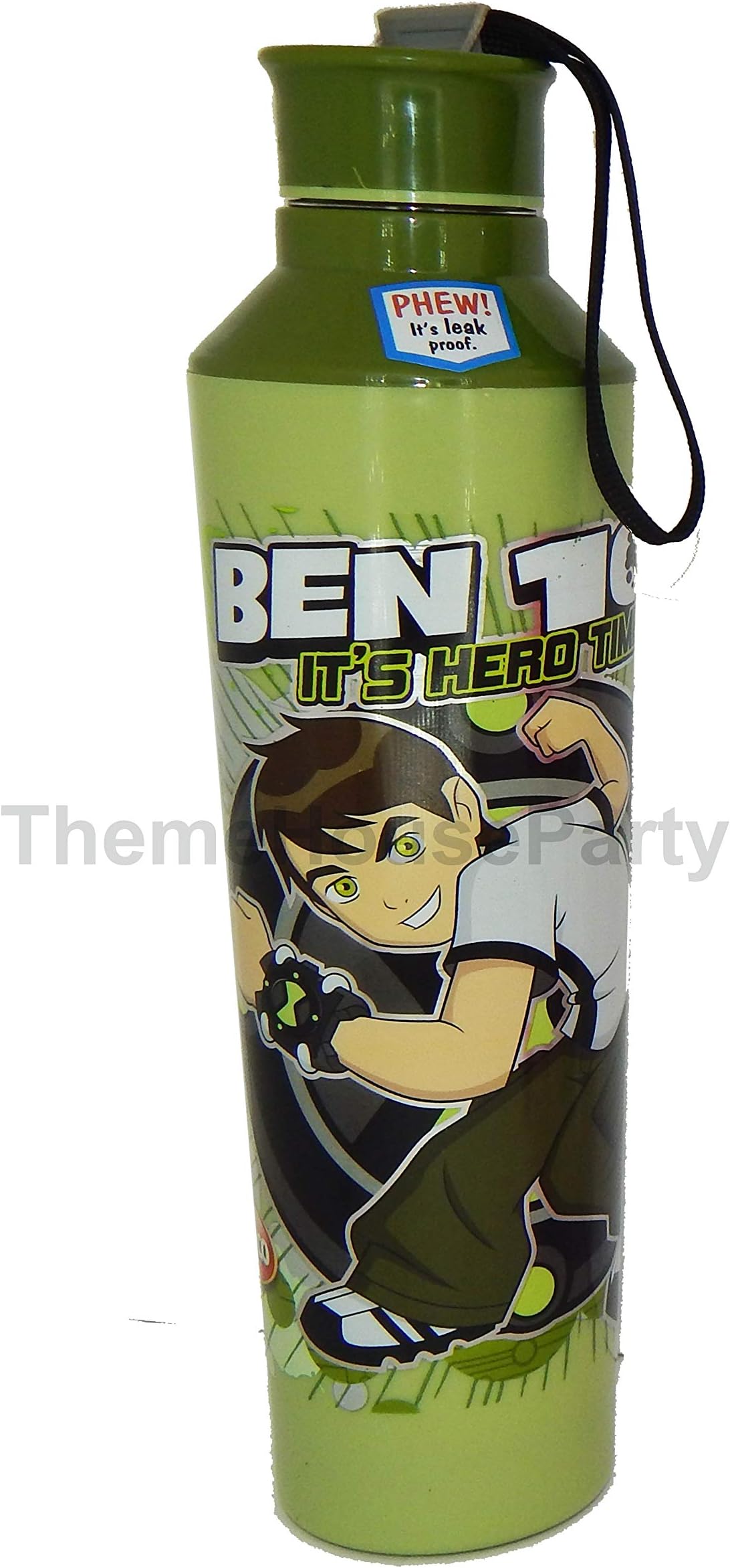ThemeHouseParty BEN10 Cartoon Character Printed JAYCO Element 800ML Inner Plastic Insulated Water Bottle Sports/Cycling Water Bottle with Easy Handle Lid for School Going Kids