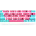 Guffercty kred 61 Keycaps 60 Percent Miami Keycaps Set PBT Keycap Backlit OEM Profile with Key Puller for Cherry MX Switches Mechanical Gaming Keyboard (Miami)